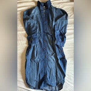 Paper Crane Indigo Denim Shirt Dress